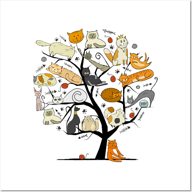 Cats Tree Wall Art by stark.shop